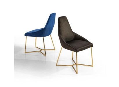 Chaise textile de designer en acier inoxydable mobilier moderne Fauteuil une place luxe Salle à manger